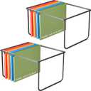 2 Packs Legal/Letter Size Hanging File Folder Frame, Desk Organizer Destop Files Frame, Hanging Folder Holder/Rack for Filing Cabinet File Drawer, 14.5"D x 11.8"W x 9.2"H , Black