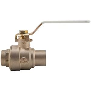 Watts LFFBVS-3C-M1 2-Piece Full Port Ball Valve, 3/4 Inch, Solder End Connections, Brass Body and Chrome Plated Brass Ball, Bottom-Loaded Blowout Proof Stem and Steel Handle