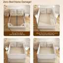 3 Piece Bed Rails for Queen Bed, No-Drill Needed Baby Bed Rail Guard for Toddlers with Height Adjustable, Thickened Child Safety Side Railing Guards/Bedrail for Kids, White/Grey, 60x78.7x78.7in