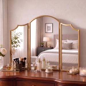 Wonderjune Trifold Vanity Mirrors 3 Way, 30 x 37 in