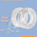 2 x 2 Rolls Double Sided Tape Heavy Duty - 240" x 1.0" & 0.5" - Removable Mounting Tape for Poster Picture Hanging Carpet Strip Rug Wall Outdoor - Clear & Strong Nano Tape Adhesive Multipurpose - 20 Feet