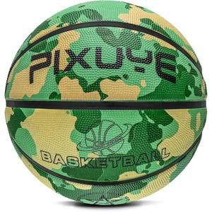 Kids & Adult Basketball - Size 3 (22") & 5-7 (27.5"-29.5'') for Indoor/Outdoor/Pool Play & Training (Camo yellow)