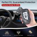 Key Fob Cover with Keychain for BMW, Metal Zinc Alloy Armor Case, 3s Install to Supercar Key, Compatible with X1 X3 X4 X5 X6 1 2 3 4 5 6 7 Series (Classic Blackfor BMW-B)