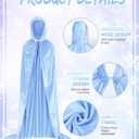 Liitrsh 3 Pcs Christmas Large Queen Princess Costume Witch Sisters Adults Purple Blue White Hooded Robe Cloak for New Year Party Cosplay Wizard (Purple, L)