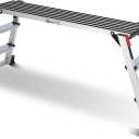 Aluminum Work Platform, Folding Work Platform, 45"12"27"   Ladder, Heavy Duty Work Platform Step Ladder Capacity 660 lbs Above for Washing Vehicles, Cleaning, Decorating