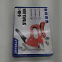 DIYSELF-Staple-Gun-for-Wood, 4-in-1 Upholstery Staple Gun Heavy Duty, Fabric Stapler, wood stapler, Adjustable Manual Upholstery Stapler for Wall, Crafts, Furniture with 4000 Staples/Remover (Red)