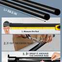 Closet Rod Cover 58 Inch, Smooth Glide Closet Rod Cover - 4 Covers - Black