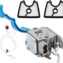 125B Carburetor for Husqvarna 125B 125BVX 125BX Leaf Blower Trimmer Replaces Zama C1Q-W37 Air Filter Carb with Fuel Line Kit #590460102