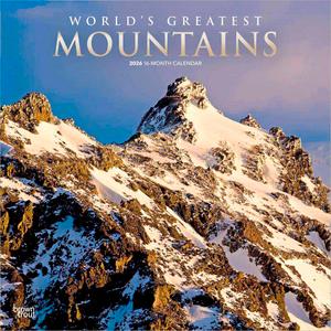 World's Greatest Mountains | 2026 12 x 24 Inch (Hanging) Monthly Square Wall Calendar | Foil Stamped Cover | Plastic-Free | BrownTrout | Scenic Nature Photography