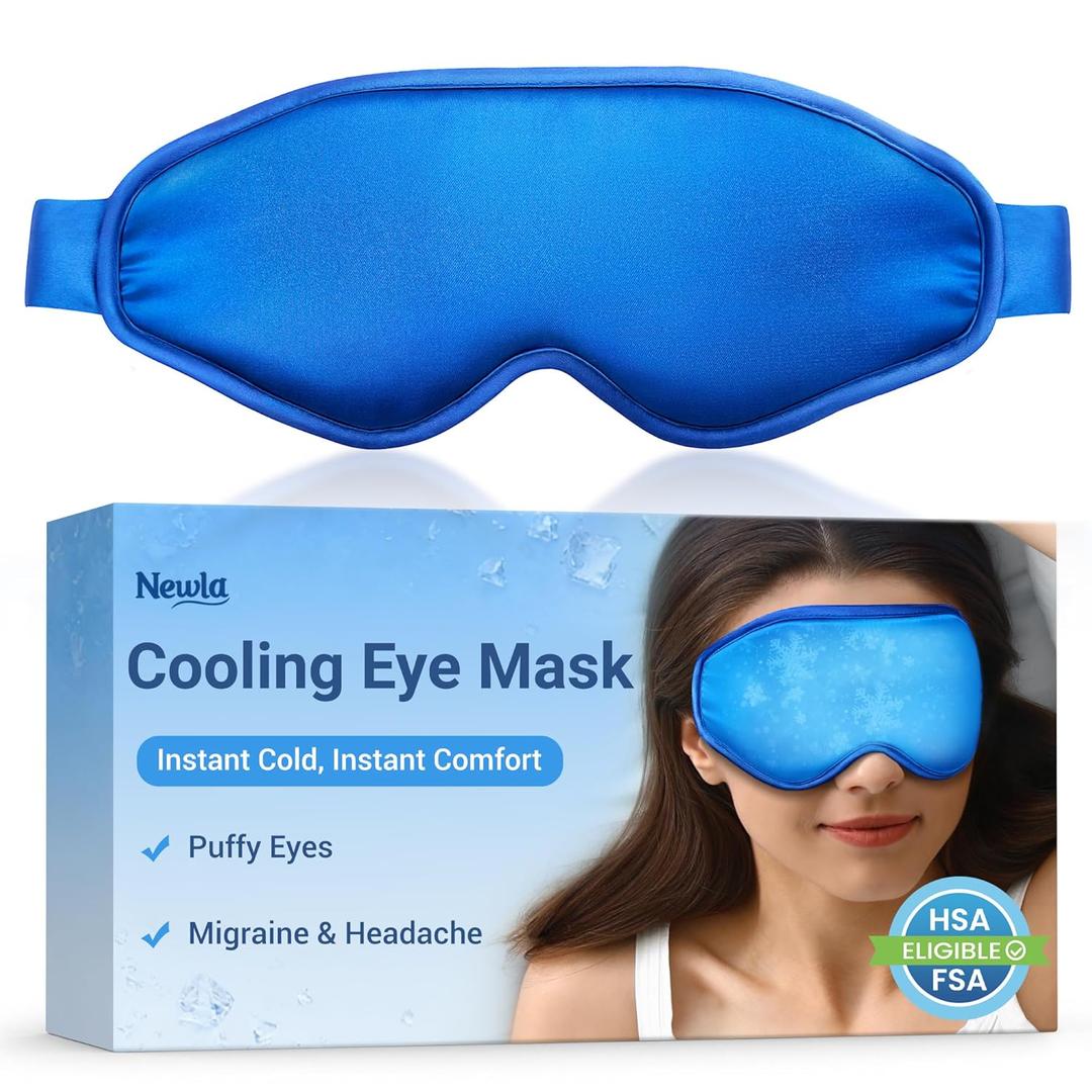 Cooling Eye Mask for Puffy Eyes: Fsa Eligible Items Hsa, Ice Eye Pack for Migraine After Surgery Relief - Reuable Cold Compress for Headache Puffiness - Comfortable Perfect Fit Gel Sleep Mask (Blue)