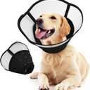 Allroaring Dog Cone Alternative, Soft Dog Cones for Large Dogs, Adjustable Doggie Recovery Cone Collar Comfy Pet Elizabethan Collars to Stop Licking for Wound Healing Care Spay Neuter, Black L