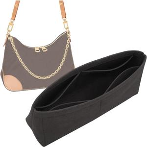 Lckaey Purse Organizer is used for croissant BOULOGNE storage finishing bag underarm bag insert.3049 black-