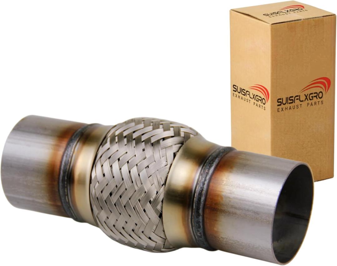 Exhaust Flex Pipe Universal Type 100% Stainless Steel For Heavy Duty and Cars (45-57) (1 PC, 2.25X4X8)