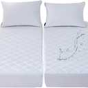 Waterproof Quilted Split King Mattress Protector Pad for Adjustable Bed Noiseless Fitted Mattress Cover Soft Padded Topper with Up to 16 Deep Pocket, Split King 2x(39x80)