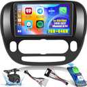 Android Car Stereo for 2014-2017 Kia Soul (Manual A/C) Radio 2+64GB 9 Inch Touchscreen Car Radio Wireless Apple Carplay Android Auto Support GPS Navigation WiFi Bluetooth FM EQ Backup Camera