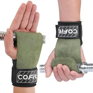 COFIT Wrist Straps for Weightlifting, Workout Wrist Wraps with Dual-Layer Oxford Leather, Enhanced Grip for Optimal Hand and Wrist Protection, Gym Lifting Straps for Deadlift and Powerlifting (Standard size (palm length over 7in), 04. Green)