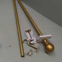Elrene Home Fashions Cordelia Adjustable Single Curtain Rod with Globe Ball Finials, 1 Inch Diameter, Soft Gold, 28"-48"
