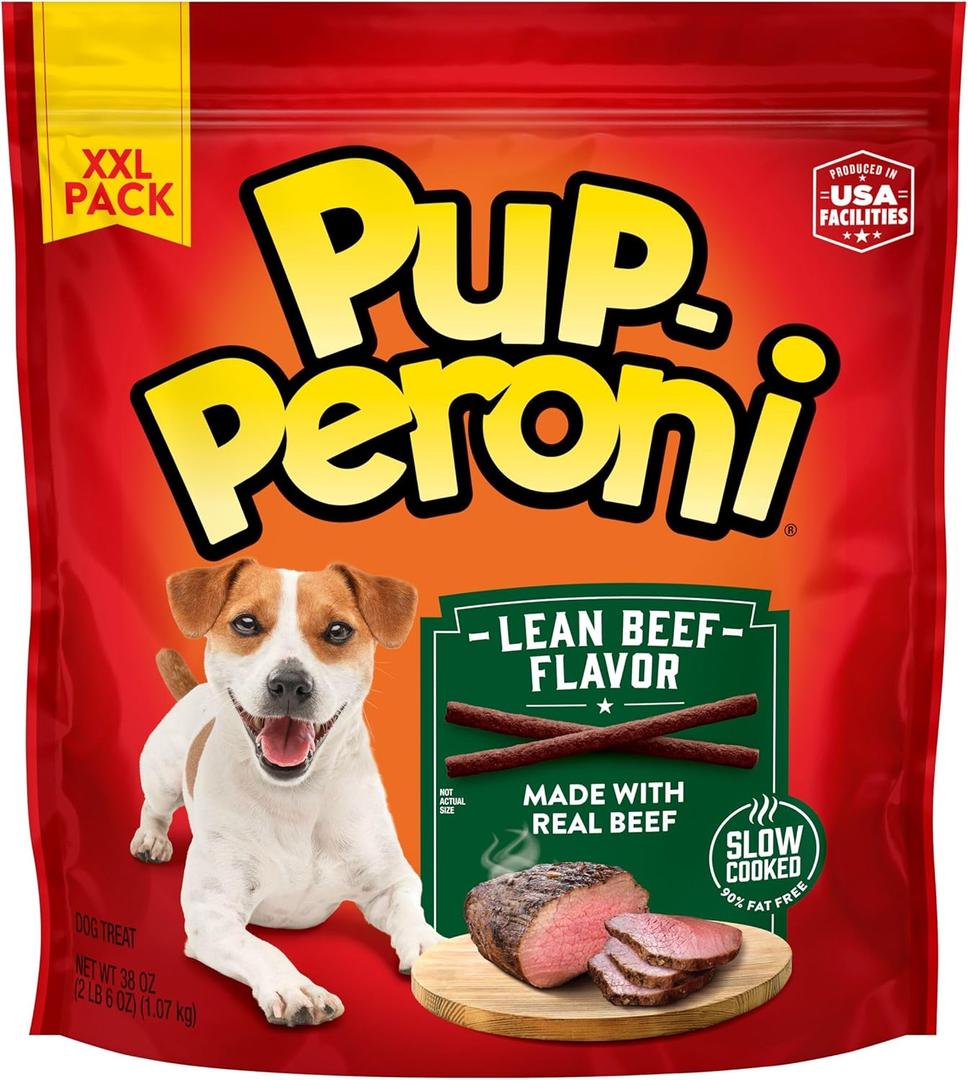 Pup-Peroni Dog Treats, Lean Beef Flavor, 38 Ounce, Made with Real Beef, 90% Fat Free (EXP 02/24/27)