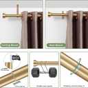 16-120 Inch Curtain rods, 1 Inch Diameter Splicing and Telescoping Structure Window Treatment Rods Set Adjustable Drapery Rods Heavy Duty Pole, Warm Gold