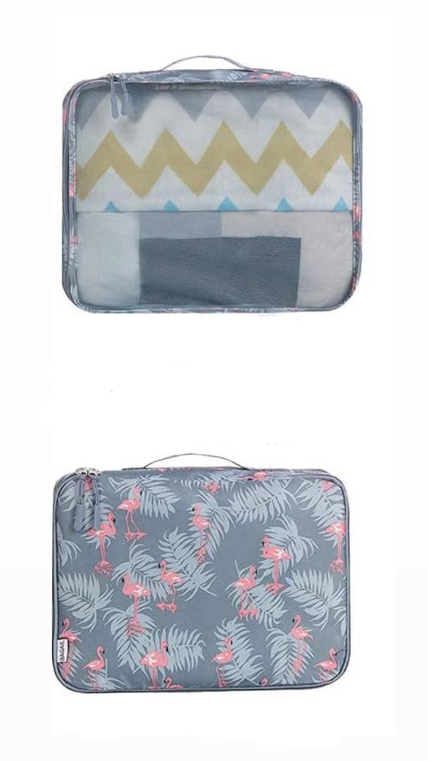 BAGAIL 2 Set Packing Cubes Luggage Packing Organizers for Travel Accessories-Red Flamingo