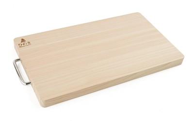 Hinoki Wood Reversible Cutting Board 17.3x9.8x1.05" Metal Handle RM_Large