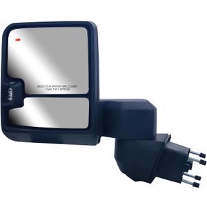 Driver Left Side Door Towing Mirror Power and Heated with Signal Light and BLIS Textured Back Cover For Chevrolet Silverado GMC Sierra 2500HD 3500HD from 2019 to 2024