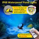 T-SUN Submersible RGB LED Pond Lights IP68 Waterproof Fountain Lights with Smart App & Remote, 16 Million Colors Underwater Lighting for Koi Ponds/Garden Water Features Aquarium (10-Pack)