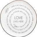 Pavilion Gift Company - Love Lives Here - 10.5" Serving Tray Platter Plate Thanksgiving Fall Serveware Friendship Family Housewarming Apartmentwarming