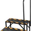RV Steps with Handrail, 2-Step Anti-Slip Heavy Duty Stable Universal Stair for RV Travel Trailers Pool Hot Tub Trampoline