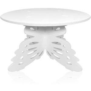 AOCEAN 12" Diameter Butterfly Cake Stand Butterfly PVC Cake Decorations with Engraved Butterflies Cake Stands for Dessert Table Wedding Birthday Party (1 Pcs)