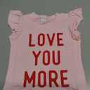 NEWKA Valentines Shirts Couples Matching Valentine T-Shirt Love You More Mommy and Me Tee Tops Pink, 1 Pc,  100-2T