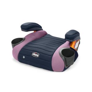 Chicco GoFit ClearTex Backless Booster Car Seat, Travel Booster Seat for Car, Portable Car Booster Seat for Children at Least 4 Years Old and 40-110 lbs., Orchid/Navy, Mfg Date: 10/2025