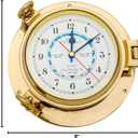 9" Diameter Solid Brass Porthole Tide Clock.Nagina International