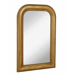Hamilton Hills 20" x 30" Classic Gold Framed Rich Framed Top Round Corner Mirror - Thick Arched Top Rich Wall Mirror - Vanity for Bathroom Decor, Bedroom, Living Room - Hangs Horizontal or Vertical