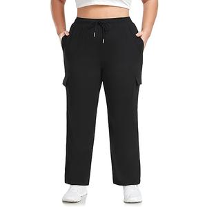 Plus Size Sweatpants for Women Wide Leg Cargo Sweat Pants Casual Lounge Loose Workout Yoga Pants with Pockets, 3XL