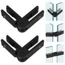 Adjustable Glass to Glass Clamp, 2Pack 90-180-270 Degree Matte Black Railing Clamps, Stainless Steel T304 Railing Clips Brackets for Fence, Balustrade, Balcony Deck, Indoor & Outdoor