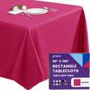 Gee Di Moda Rectangle Tablecloth - 90 x 156 Inch Fuchsia Table Cloth for 8 Foot Tables with Floor-Length Drop - Heavy Duty Washable Fabric for Holiday Party, Dinner, Weddings & Baby Shower