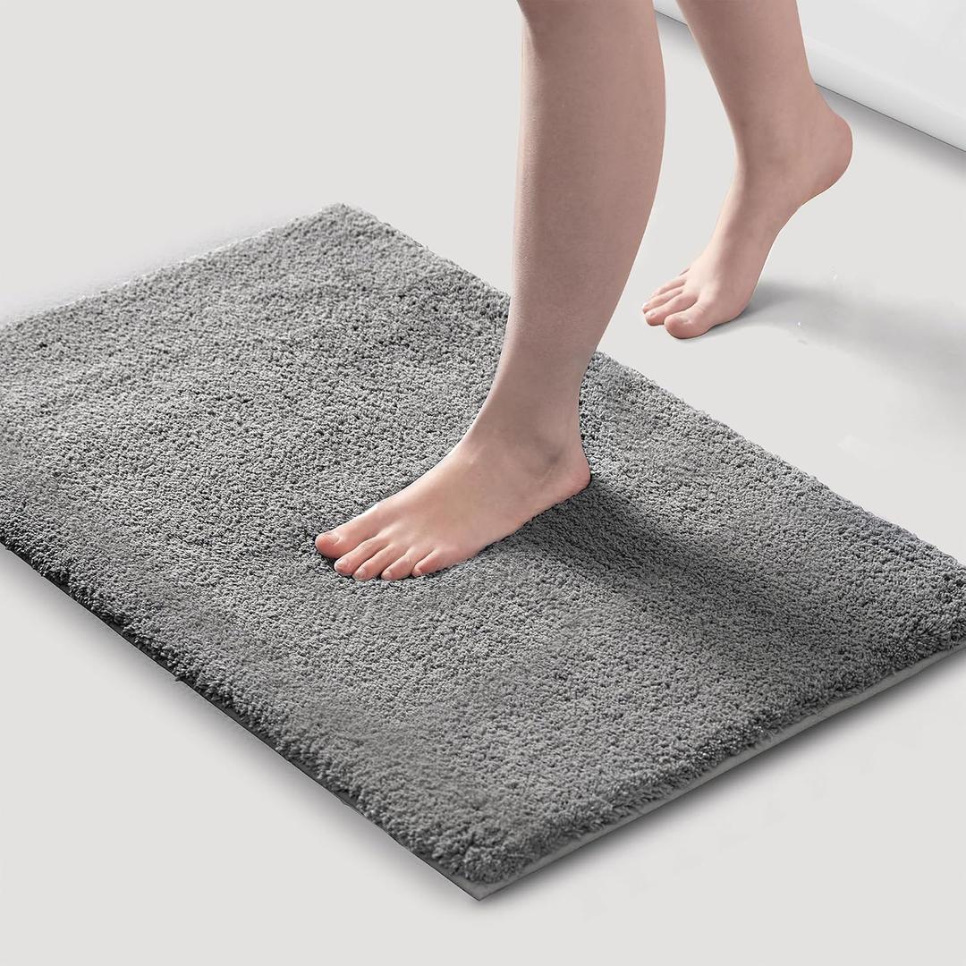 Madison Park Marshmallow Super Soft & Absorbent Bath Rug, 20 x 30, Grey