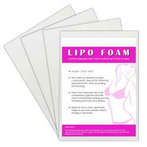 4 Pack Lipo Foam Post-surgical Ab Board Flattening Abdominal Compression Board for using with Post Liposuction Surgery Compression Garments Foam pads for Recovery 8"X11" (XXL)
