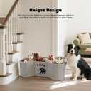 39L Dog Toy Basket, Collapsible Dog Bone Baskets for Toys, Dogs Storage Organizer with PU Handles, Pet Toys Basket with Bone Shape Design, Toy Baskets for Dogs, Gray, 22" x 14.4" x 7.5"