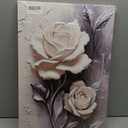 AIRDURS Elegant White Rose Wall art Canvas Wrapping 16x24in