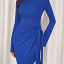 PRETTYGARDEN Women 2025 Mini Bodycon Dresses Long Sleeve Ruched Fitted Short Night Out Trendy Party Club Outfits Fall Clothes (XXL)