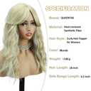 6"*6" Curly Wavy Blonde Synthetic Hair Topper with 5 Clips Wiglet for Women