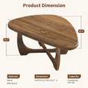 Coffee Table for Living Room - Mid Century Modern Coffee Tables with Triangle Top, Unique Small Round Coffee Table, Wood Oval Tea Table with Solid Legs for Bedroom, 35.8"x 22.5" x 16.2" Walnut, 36" x 22.4" x 16"