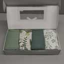 Yoofoss Muslin Swaddle Blankets, Organic Baby Blankets, 47 x 47 Inches Receiving Blanket for Baby Boys and Girls, Baby Essentials for Newborns Soft Breathable (Green & Leaves)