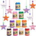 ArtCreativity 24pcs Super Pack Sand Art Kits for Kids Includes 10 Big Tubes of Colorful Sand Crafts for Kids & 14 Star Shaped Necklaces - Fun Party Favor, Prize and Crafts for Boys and Girls Ages 3+