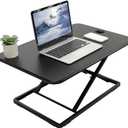 VIVO Ultra-Slim Single Top Height Adjustable Standing Desk Riser, Compact Sit Stand Desktop Converter for Monitor or Laptop, Steel, Black, DESK-V001J