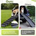 TNELTUEB Adjustable Dog Ramp, Wooden Folding Portable Pet Ramp,Rated for 30 LBS, 32.6" Long and Adjustable from 10" to 19" with Non-Slip Traction Mat, Dog Step for Bed, Couch,Car (55"-Grey)