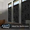 rabbitgoo Total Blackout Window Film Sun Blocking, Black Privacy Window Film Light Blocker, Stained Glass Thermal Cling Heat Control, Room Darkening Glass Sticker for Door Covering, 17.5" x 78.7"