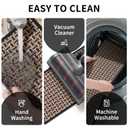 1PC Stair Treads Non-Slip Washable Peel and Stick Stair Treads for Wooden Steps Indoor Reusable Stair Carpet Treads Adhesive Stair-Runner Rugs for Kids and Dogs Elder30"x30"Black)